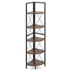 160cm Tall Corner Storage Shelves Display Rack X-shaped Brackets-Coffee