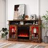 TV Stand with Electric Fireplace Media Entertainment Center Brown
