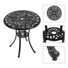 68cm Round Garden Dining Table with Parasol Hole Cast Aluminium for 2-4 Person