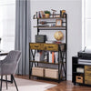 Kitchen Bakers Rack Storage Shelf Unit with 2 Drawers & 6 Hooks Microwave Stand