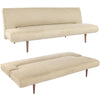 202cm 3 Seater Faux Suede Sofa Bed Click Clack Padded Sleeper Recliner Couch