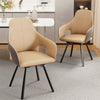 Set of 2 Swivel Dining Chairs with Arm Leather Accent Desk Chairs High Backrest