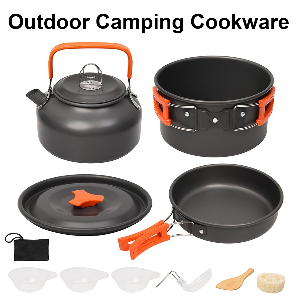 Portable Cook Set Camping Cookware Kit Outdoor Picnic Hiking Cooking Equipment