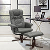 PU Leather Recliner Chair Armchair Lounge Sofa Swivel Chair Footstool Wood Base