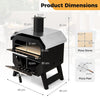 Portable Wood-Fired Pizza Stove with Pizza Stone-Black