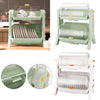 Dish Drying Rack Double Layer Bowl Drainer Tableware Storage Organizer Cupboard