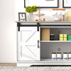 Sliding Barn Door Sideboard Storage Cabinet Coffee Bar TV Stand Farmhouse Style