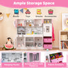 Kids Kitchen Playset Interactive Toy Kitchen & Refrigerator Set-Pink