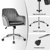 Home Office Leisure Chair Adjustable Swivel Dutch Velvet Task Chairs-Grey