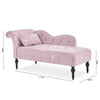 Chaise Lounge Elegant Colourful Velvet Reader's Bedroom Lounge Sofa w/ Wood Legs