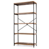 5-Tier Bookshelf Industrial Wood Bookcase Freestanding Display Rack Organizer