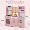 Chef Pretend Play Toy Play Kitchen Toy Set w/Oven & Sink-Pink