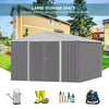 10 x 12 FT Galvanised Metal Steel Sheds Multi-Purpose Storage Shed with Door S