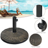 12kg Round Resin Patio Umbrella Base Heavy-duty Outdoor Umbrella Stand w/Knob