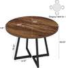 Round Dining Table for 2, 31.5" Industrial Kitchen Dinner Table with Metal Base