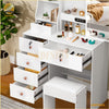 Modern Dressing Table With LED Mirror & Cushioned Stool Vanity Table Makeup Desk