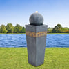 Large Rotating Ball Water Feature Garden Fountain LED Electric Statue Ornaments