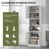 Kitchen Pantry Cabinet 190cm Tall Freestanding Cupboard w/ Doors & Shelves White