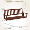 3-Person Wooden Outdoor Porch Swing Heavy Duty Patio Hanging Bench Chair
