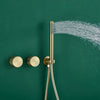 Brass Round Bathroom Rainfall Shower Head System Mixer Valve Set Bathtub Faucet