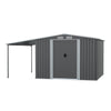 8 X 8ft Outdoor Garden Storage Shed w/Doule Slide Doors Galvanised Metal Black