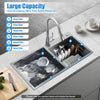Double Bowl Stainless Steel Drop-in Kitchen Sink Dishwasher Vegetable Sink Home