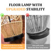 93CM Tall Natural Rattan Floor Lamp Boho Design Lamp Grid Shade Indoor Lighting