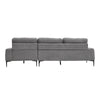 Polyester L Shaped Corner Sofa 3 Seater Right Hand Facing w/Cushions Metal Leg