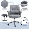 Swivel Computer Office Chair Mid Back Desk Chair Home Study Bedroom, Light Grey