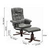 Upholstered Recliner TV Armchair Sofa Faux Leather Chair Sofa with Footstool Set