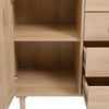 1 Door 2 Shleves 4 Drawer Sideboard Unit Storage Cabinet Compact Cupboard Rattan