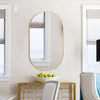 Modern Oval Mirror Wall Mounted Metal Frame Glass Vanity Makeup Bathroom Decor