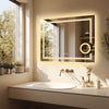 Large LED Bathroom Mirror Bath Backlit Anti-Fog Mirror 3X Magnifier Light Change
