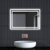 LED Illuminated Bathroom Mirror With Light Demister Pads Touch 40x60/60x40CM