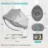 Bluetooth Electric Baby Swing Infant Cradle Bouncer Rocker Chair Music Remote UK