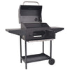 BBQ Charcoal Smoker with Bottom Shelf Black Outdoor Grill Barbecue