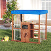 Kids Gas Station Playhouse Outdoor Pretend Playset with Gas Refueling Guns