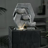 Indoor Tabletop Fountain Cascading Bowls Water Feature with LED Light Home Decor