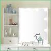 Vanity Dressing Table with Dimmable LED Light Sliding Mirror Shelves Makeup Desk