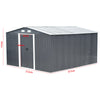 12x10 FT Metal Garden Shed Outdoor Storage House Apex Roof with Free Foundation