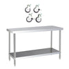 Stainless Steel Kitchen Commercial Prep Table Overshelf Catering Worktop Bench