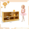 Storage Cube Wooden Bookcase 2 Tier Open Display Shelf Storage Cabinet-Beige