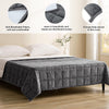 Grey Cotton/Fleece Weighted Blanket Throw Bedding Sensory Premium Adults Kids UK