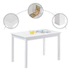 Rectangular Kitchen Dining Table Wooden Table 4-6 Seats Family Party Table White