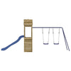 Lechnical Playhouse with Slide Swings Rockwall Impregnated Wood D6S0