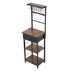 Industrial Vintage Style Kitchen Organizer Unit with Drawer and Storage Shelves