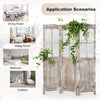 Costway Retro 3-Panel Room Divider 6FT Folding Privacy Screen Room Separator