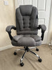 High Back Home Office Chair Swivel, Fabric Desk Chair, Grey