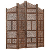Keketa Hand carved Panel Screen with 4 Panels, Folding Room Divider, Wooden Y0P9