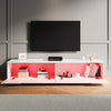 180cm High Gloss White Floating TV Stand Unit Cabinet Wall Mounted Storage Door